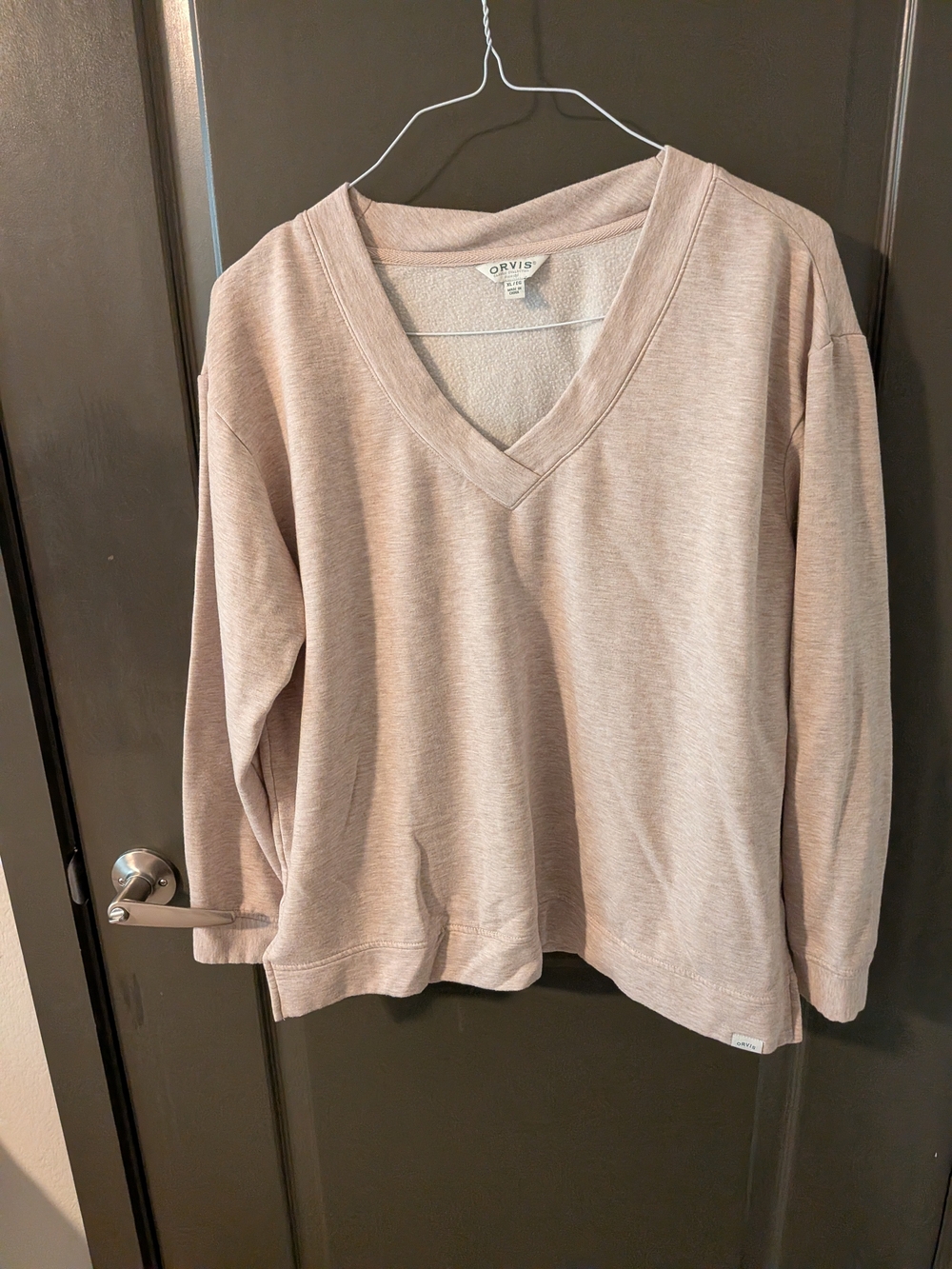 Orvis Women's V-Neck Pullover Sweater - Light Taupe